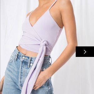 Superdown Blossom Wrap Tie Top